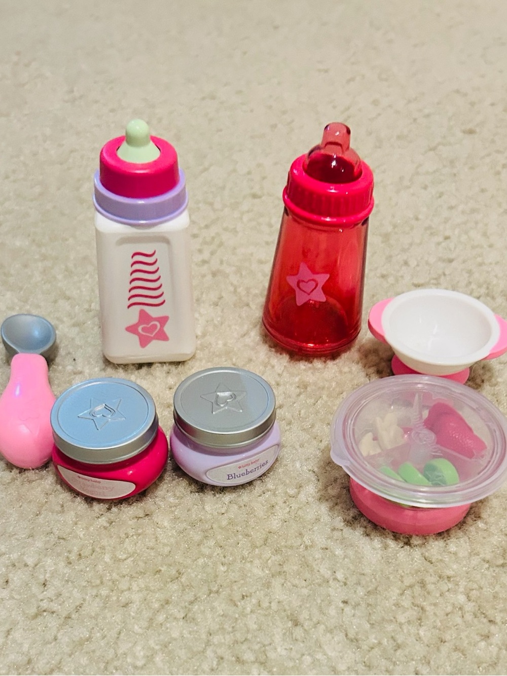 American Girl doll snack cup, Bottle & Feeding Set